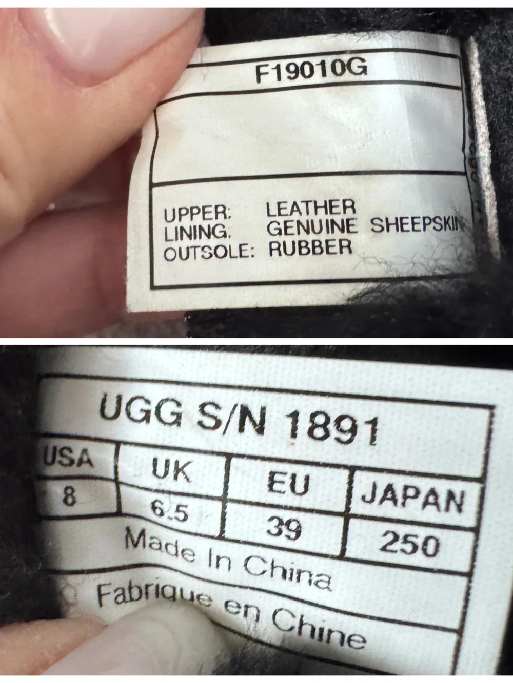 UGG Black 1891 Suede Knee-High Zip Boots Size 8